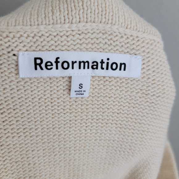 Reformation Carter Novelty Knit Skirt in Horchata size S NWT - Picture 9 of 11